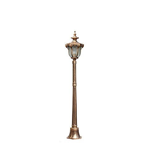 Columna del bronce antiguo pilar poste de la lámpara de aluminio fundido Vivienda luces de puerta a prueba de agua Patio de lujo artesano Lámpara Con biselado de cristal clara (Size : 1.4m)