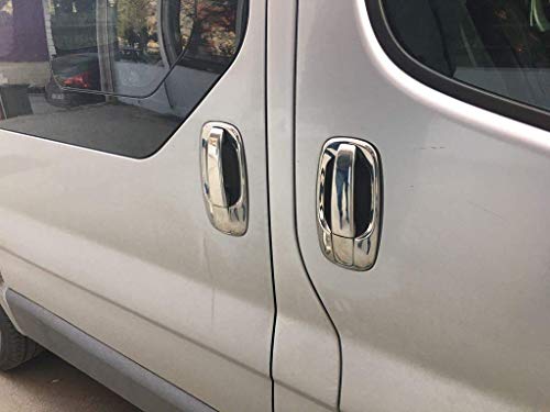 VIVARO/TRAFIC/PRIMASTAR manijas de puerta de acero inoxidable cromado y cubiertas de llantas de 4 puertas