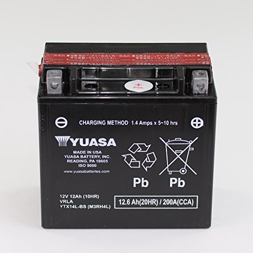 Batería YTX14L-BS de Yuasa, de 12 V y 12 Ah, sin mantenimiento, para Harley Davidson XG Street XL R Roadster X Sportster Forty-Eight N ESPFI Iron ABS XR