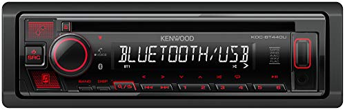 Kenwood KDC-BT440U - Radio CD para coche con manos libres Bluetooth (sintonizador de alto rendimiento, procesador de sonido, USB, AUX, control de Spotify, 4 x 50 W, iluminación de botones), color rojo