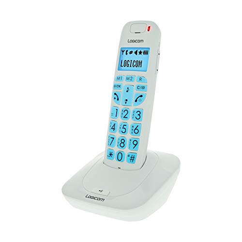 Logicom Comfort 150 - Teléfono inalámbrico con pantalla, color blanco