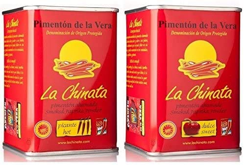 Pimentón de La Vera Ahumado Dulce y Picante pack La Chinata latas 160g