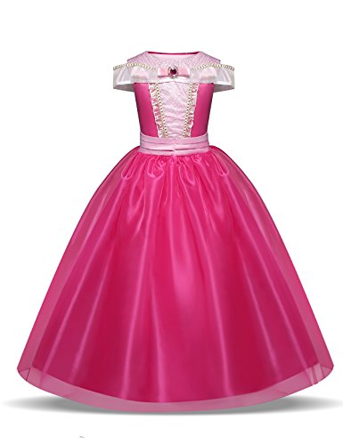 Disfraz de princesa Aurora para niñas de 3 a 10 años, color rosa fuerte