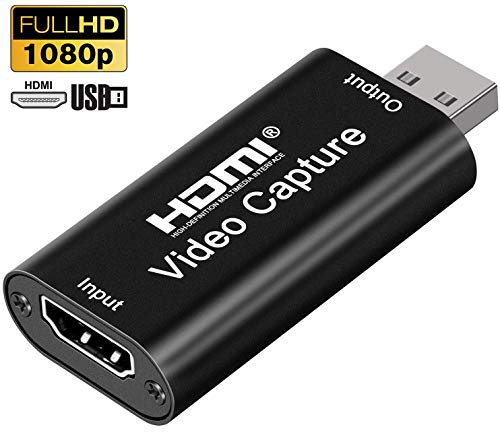 Tarjetas de Captura de Vídeo de Audio, HDMI a USB 2.0, Alta Definición 1080p 30 fps. Graba Directamente en el Ordenador para Juegos, Streaming, Enseñanza, Videoconferencia, Transmisión en Vivo