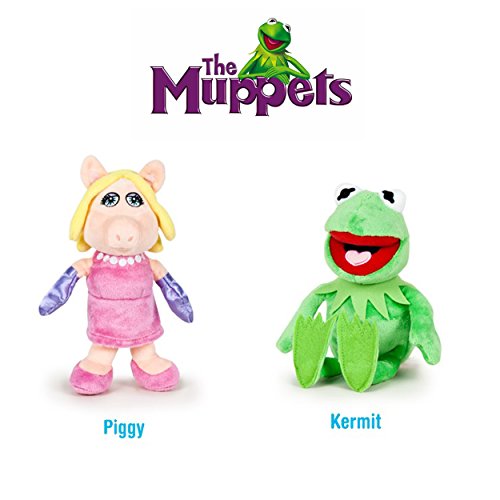 The Muppets (Los Teleñecos) - Pack 2 peluches Calidad super soft - Rana Gustavo 22cm + Cerdita Peggy 20cm