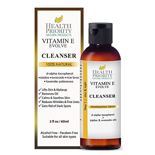 Limpiador facial con vitamina E 100% natural. El mejor limpiador facial para piel seca a grasa. El limpiador antiacné y antimanchas es mejor que el jabón.