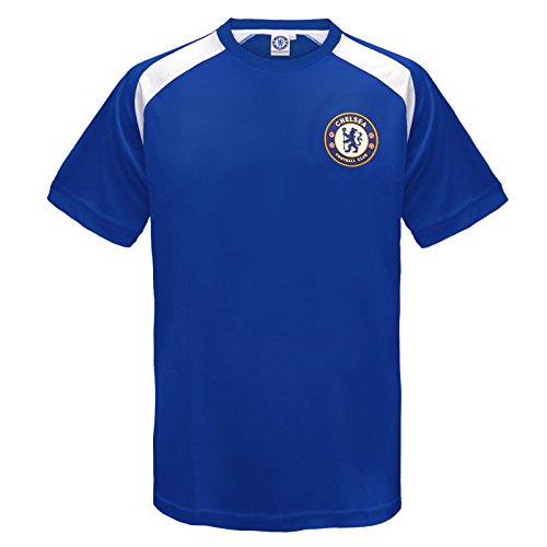 Chelsea FC - Camiseta oficial de entrenamiento - Para niño - Poliéster - Azul y blanco - Azul real - 8-9 años