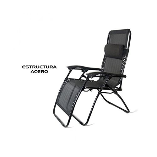 Gerimport S.L. Tumbona reclinable Negra (Medidas: 177x113x65cm)