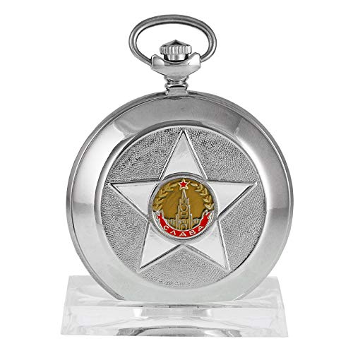 MOLNIJA 3602 Orden SLAVA Ruhm - Reloj de bolsillo, diseño de estrella, color plateado y marfil