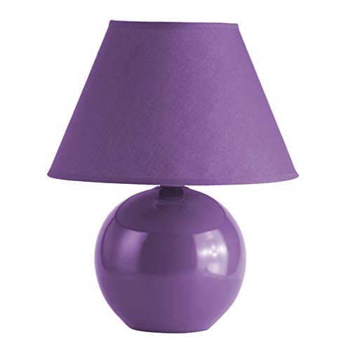 Brilliant 61047/78 Primo - Lámpara de mesa (1 bombilla E14, 40 W), color violeta
