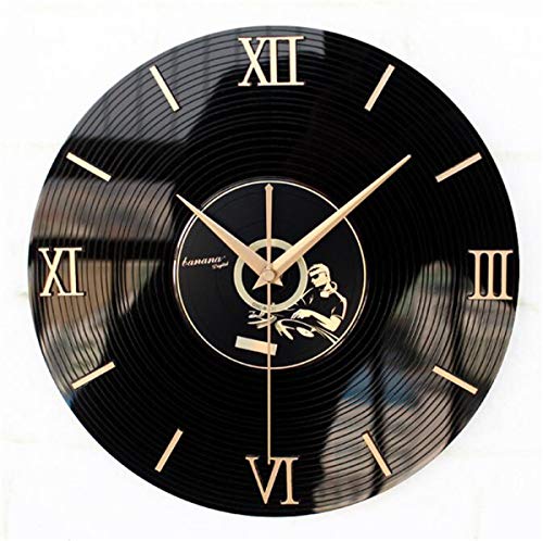RCHL Estéreo Creativo del Disco de Vinilo del Reloj de Pared del Siglo de Oro Retro clásico 3D Grabar CD Reloj de Pared con Estilo de decoración del hogar