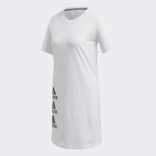 adidas W Stack T Dress Vestido, Mujer, Blanco/Negro, M