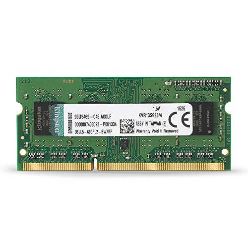 Kingston KVR13S9S8/4 - Memoria RAM de 4 GB (1333 MHz DDR3 Non-ECC CL9 SODIMM 204-pin, 1.5V)