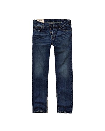 Hollister New Classic - Pantalones vaqueros rectos para hombre (26 x 30 cm), color azul