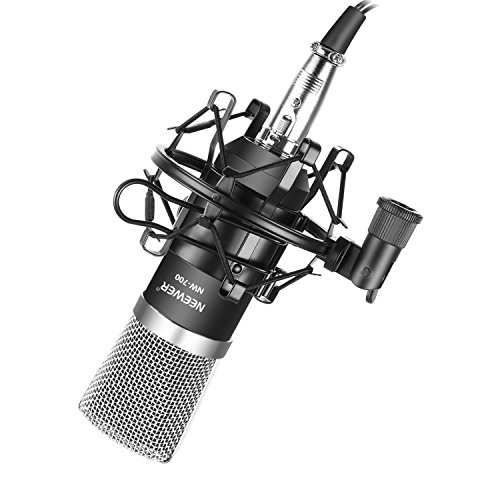Neewer NW-700 - Juego Profesional de micrófono Condensador NW-700 + Soporte antigolpes + Cubierta de Espuma antipop + Cable de Audio (Negro)