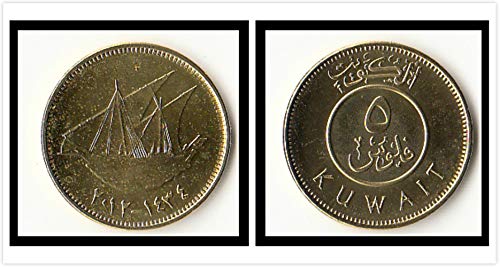 dadi Kuwait 5 Fils Coins Asia Nueva Moneda Original UNC Edición Coleccionable   Año conmemorativo Raro Aleatorio