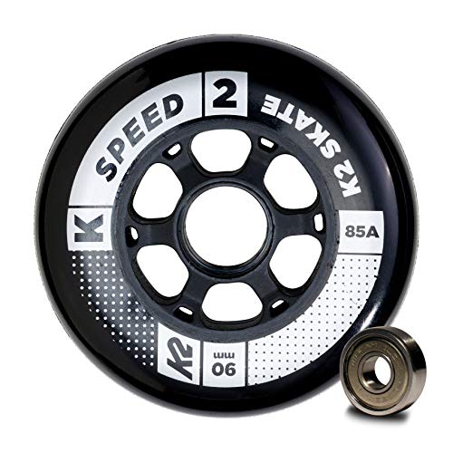 K2 Speed Wheel 30B3011.1.1.1SIZ - Juego de 8 Ruedas para Patines en línea, 90 mm, ILQ 9, tamaño único, Multicolor