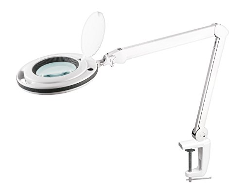 Kemot nar0461, lámpara de taller con lupa, luz, 5d, 10 cm, 5 W, 60 ledes, cristal, color blanco