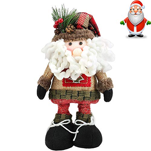 Superora Navidad Muñeca de Pie Santa Papá Noel Muñeca de Nieve Figura Decorativa Regalo para Niños Decoración de Mesa Adornos Hogar