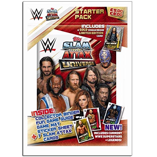 Topps FS0000715 Slam Attax WWE - Juego de Cartas, revistas, Campo de Juego, 4 Cartas coleccionables y una Tarjeta Limitada, Multicolor
