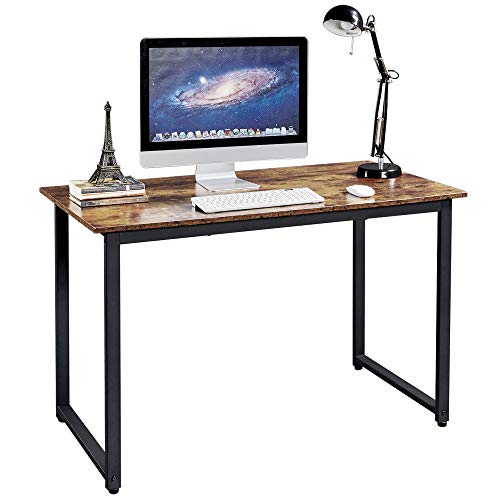 Yaheetech Mesa Ordenador Mesa Escritorio para Oficina Estudio Despacho Casa Estilo Industrial Montaje Simple Color Marrón Rústico 120 x 60 x 75,5 cm