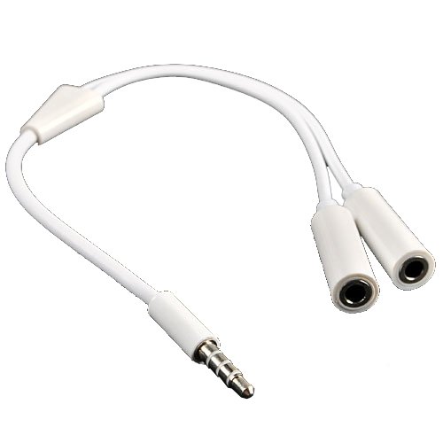 Excites_Fr - Cable separador de audio para iPod y iPhone (1 conector jack macho a 2 conectores jack hembra de 3,5 mm)