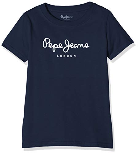 Pepe Jeans Art Camiseta, Azul (Navy 595), 17-18 años (Talla del Fabricante: 18) para Niños