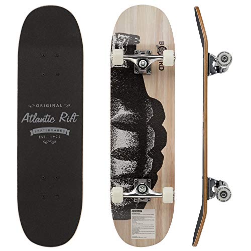 Deuba Monopatín Atlantic Rift Azul skateboard de madera actividad exterior 80cm antideslizante ruedas ABEC 9 deporte