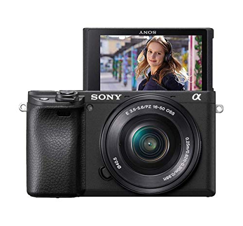 Sony Alpha 6400 - Cámara evil APS-C con objetivo zoom potente Sony 16-50mm f/3.5-5.6 (Enfoque automático rápido 0.02s, 24.2 Megapíxeles, grabación de vídeos en 4K y pantalla inclinable para Vlogging)