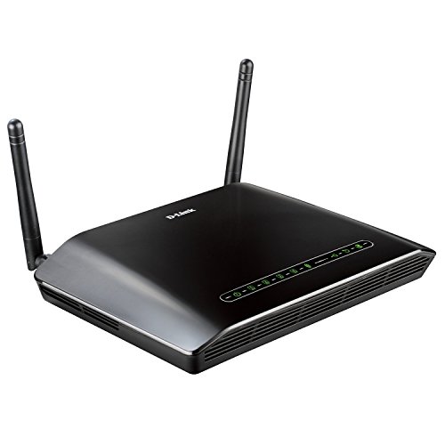 D-Link DSL-2750B – Modem Router ADSL2+ (WiFi N 300Mbps, Annex A, 4 Puertos LAN Ethernet RJ-45 10/100Mbps, un Puerto ADSL WAN RJ-11, USB, WPS, QoS), Negro
