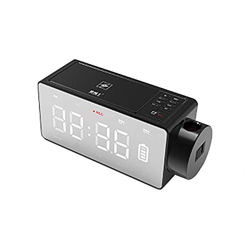 Reloj Despertador Digital,MX kingdom Radio Reloj Despertador inalámbrico Bluetooth con Pantalla LED Reloj Despertador Bluetooth Escritorio de Radio de cabecera Teléfono Celular Carga-Negro