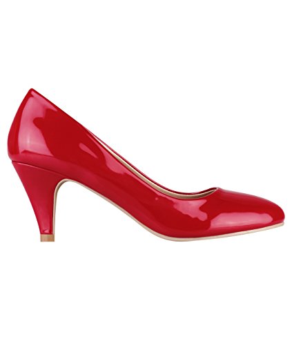 5790-RED-3, KRISP Zapatos Tacón Salón Elegantes Fiesta, Rojo (5790), 36