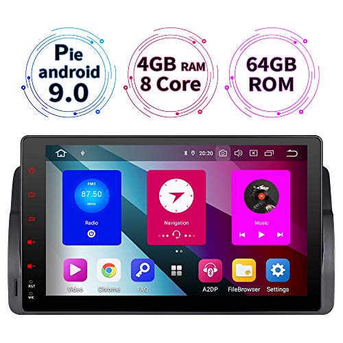 Android 9.0 Auto estéreo Audio Radio DVD GPS en Dash Navigation para BMW E46 M3 325 3er 318 320 Rover75 Kapazitive Touch Screen OBD2 Bluetooth 5.0 Dab+ RDS WiFi 4G LTE AUX
