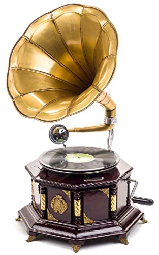 Gramófono Estilo Antiguo con bocina - para Discos de 78 RPM - 70 cm
