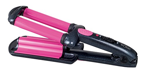 Solac MD7402 Surf Style - Plancha para el pelo (calentamiento rápido, cerámica, peinado brillante), rosa y negro