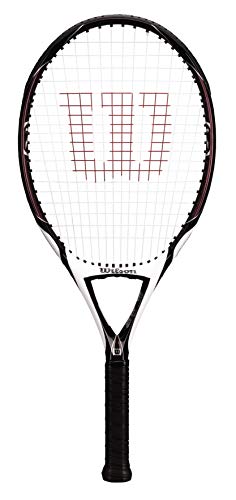 Wilson K Zero Raqueta de Tenis, Color Blanco/Granate, tamaño 4 1/8", 4 1/8 Inches