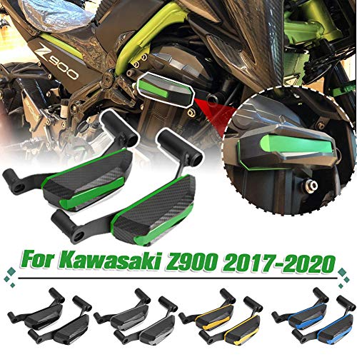 Lorababer Protector de motor de fibra de carbono Marco lateral izquierdo y derecho Estator del motor Deslizador Protector de la cubierta de la caja para Kawasaki Z900 Z 900 2017 2018 2019 2020 (Negro)