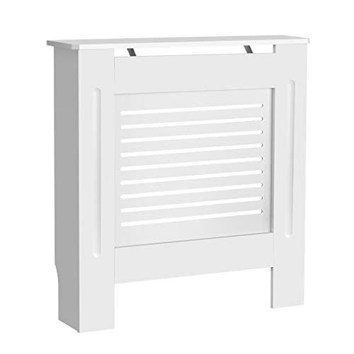 Mueble para radiador pintado, diseño moderno, color blanco, tablero DM, varios tamaños, blanco (Horizontal, S)