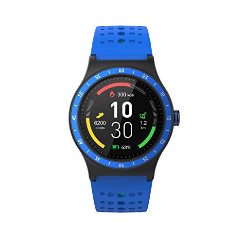 SPC Smartee Pop - Smartwatch de 1.3" (IPS, Linux, Bluetooth 4.0 BLE, podómetro, pulsómetro, monitor de sueño y asistente de voz) – Color Azul