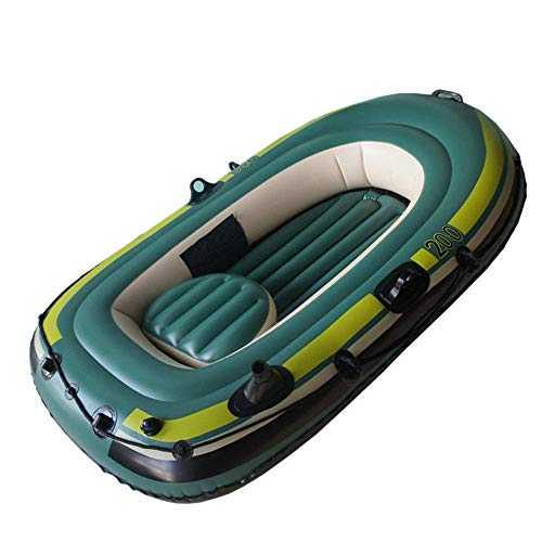 JIEJIE Kayak Kayak Bote Bote Espesado 2 Personas Barco de Pesca Kayak Llevar Doble embarcación neumática Verde Kayak Inflable, PVC, Verde, 200x120x35cm QIANGQIANG (Color : Green, Size : 200x120x35cm)