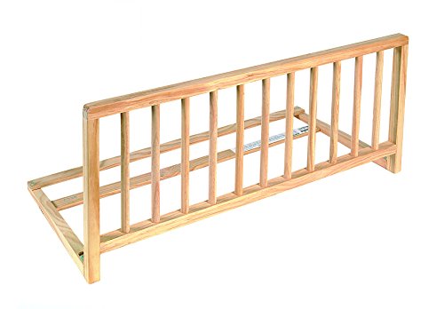 Nidalys - Barrera de cama, madera natural, 122 cm