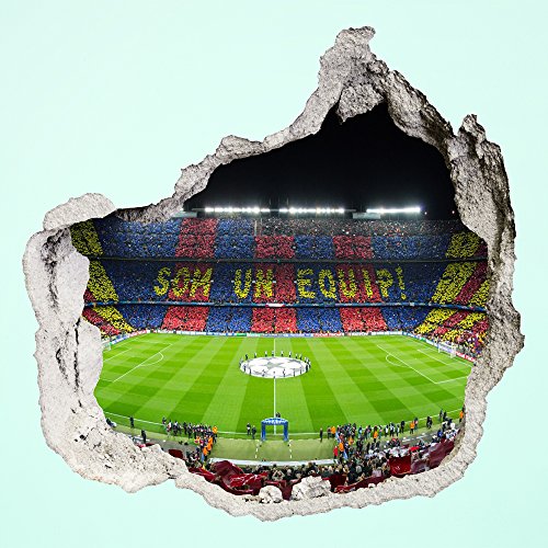 Pegatina vinilo, 100 x 100 cm, diseño de 3D Koziel "madura" roto Model II Camp Nou