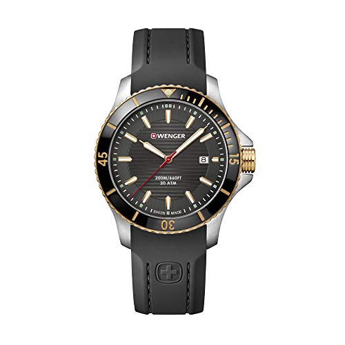 Wenger Hombre Seaforce - Reloj de Caucho/Acero Inoxidable de Cuarzo analógico de fabricación Suiza 01.0641.126