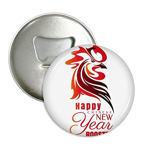 Del símbolo zodiacal chino del año del gallo, abridor de botellas nevera Imán Pins Badge botón regalo 3pcs
