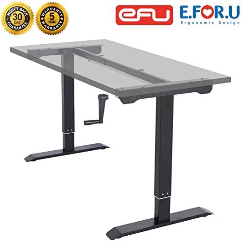 E.For.U® Mesa de escritorio regulable en altura, estructura de mesa eléctrica con 2 motores, telescópico de 2 niveles, con control de memoria