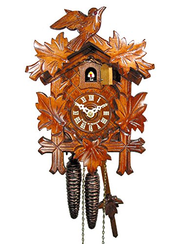 Original Negro bosques Cuco Reloj/negro bosque de reloj (Certificado), de 1 de día de, Mecánico, 24 cm, 5 hojas, 1 pájaro, kukus Reloj, kukuks Reloj, kuckuks Reloj (Bonito regalo de Navidad)