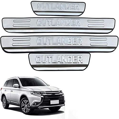 Protector de umbral de puerta para Mitsubishi Outlander 2013-2020, pedal de placas de freno de coche de acero inoxidable, adhesivo protector de placa, moldura de protección de cubierta de umbral