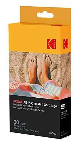 Kodak – Cartucho Mc impresión fotográfica mini, todo en uno, tinta y papel,  lote de 20,  compatible con cámara Mini Shot, impresora Mini 2
