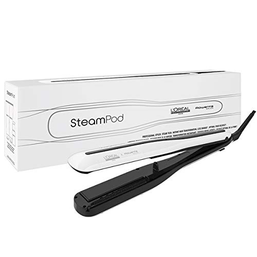 L'Oréal Professionnel - Steampod 3.0, Plancha de Pelo de Vapor Profesional, Enchufe Europeo, Color Blanco - 200 g