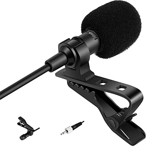 Lavalier Micrófono de solapa 3.5mm Tornillo Bloqueo Tie Clip-on Condensador Micrófono cardioide para Sennheiser Sistema de micrófono inalámbrico y transmisor de petaca